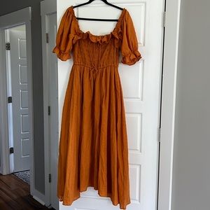 Burnt Orange Cottage Dress
